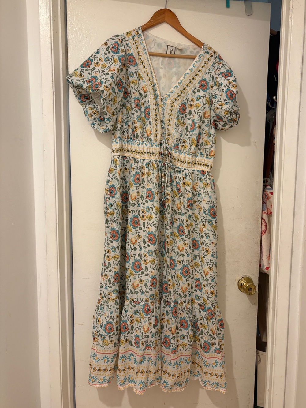 Floral floor length/maxi 100% cotton dress